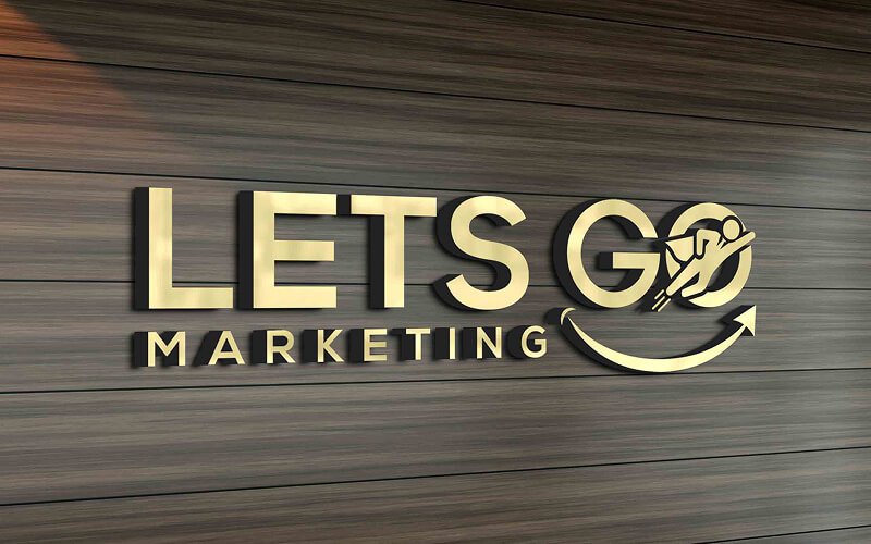 Lets Go Marketing logo op muur