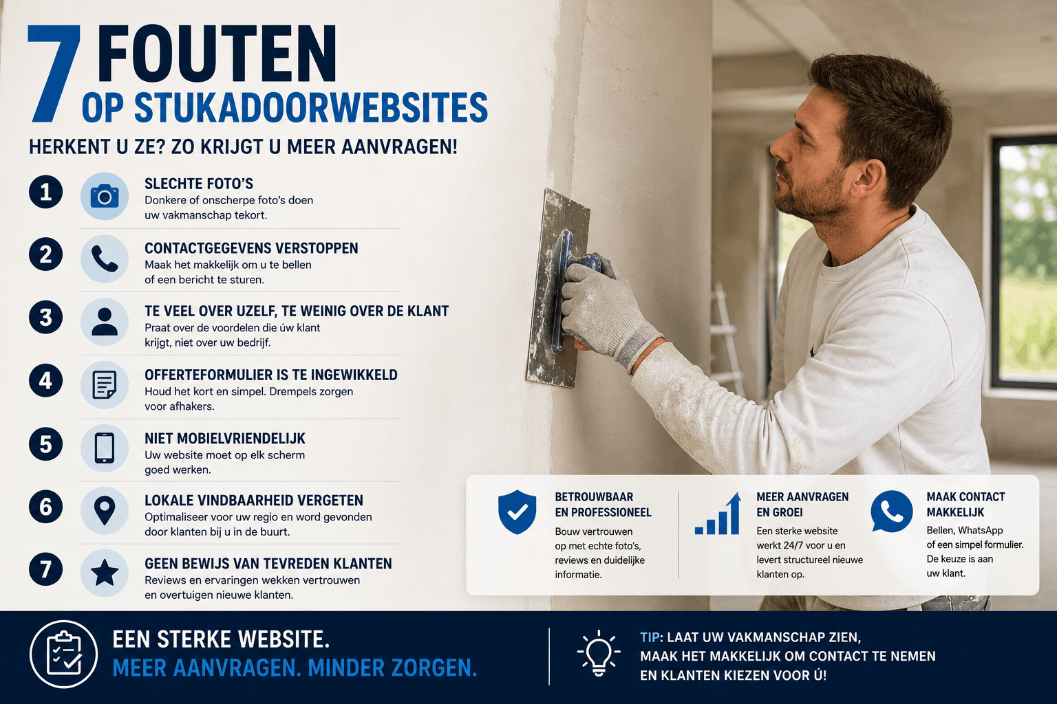 Veelgemaakte fouten op stukadoorwebsites vermijden