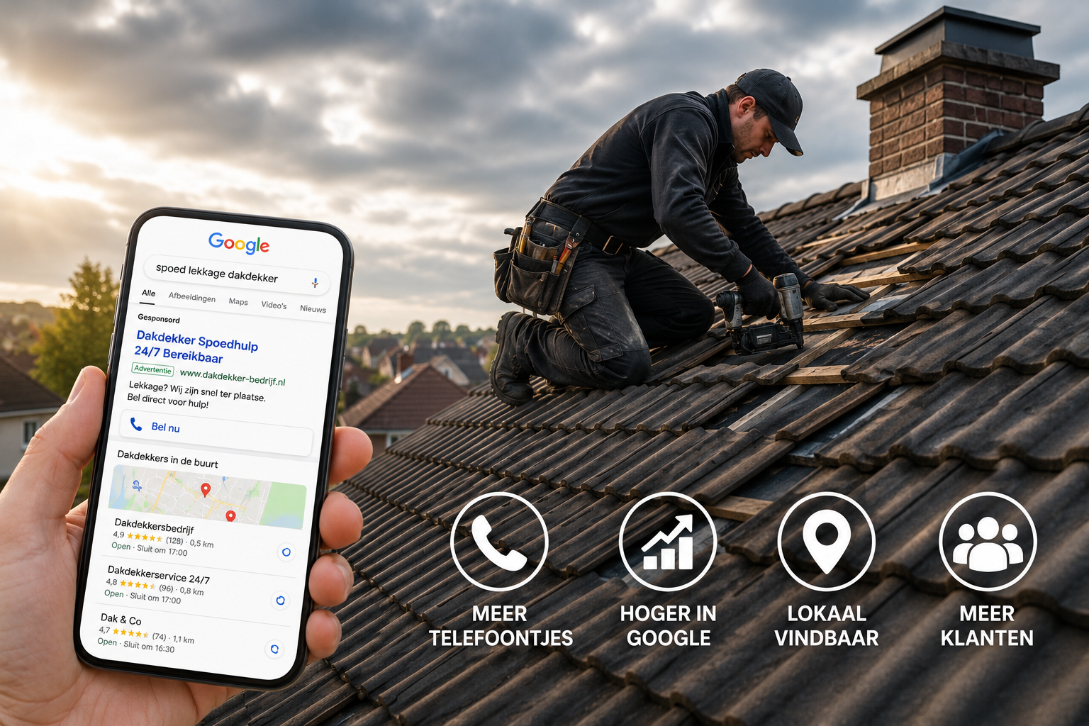 Hoe krijgt een dakdekker meer klanten via Google?