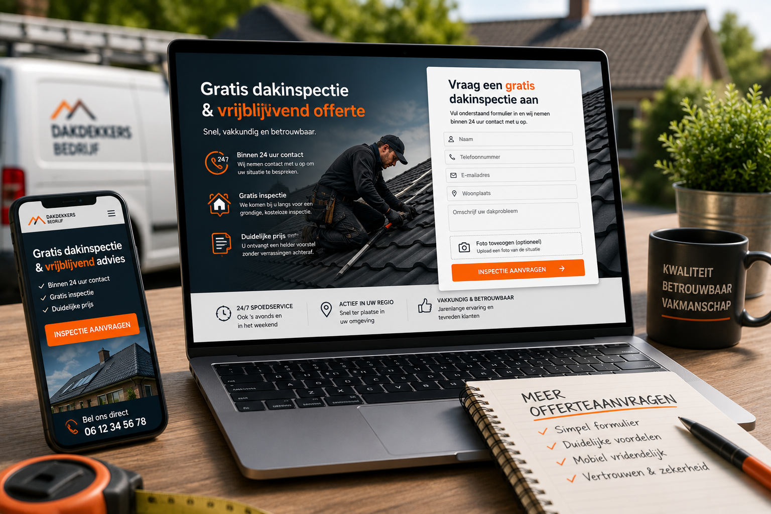 Hoe krijgt een dakdekkersbedrijf meer offerteaanvragen?