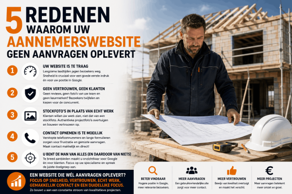 5 redenen waarom uw aannemerswebsite geen aanvragen oplevert