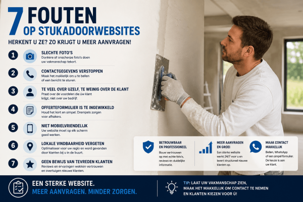 Veelgemaakte fouten op stukadoorwebsites vermijden