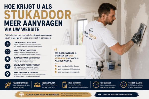 Hoe krijgt u als stukadoor meer aanvragen via uw website